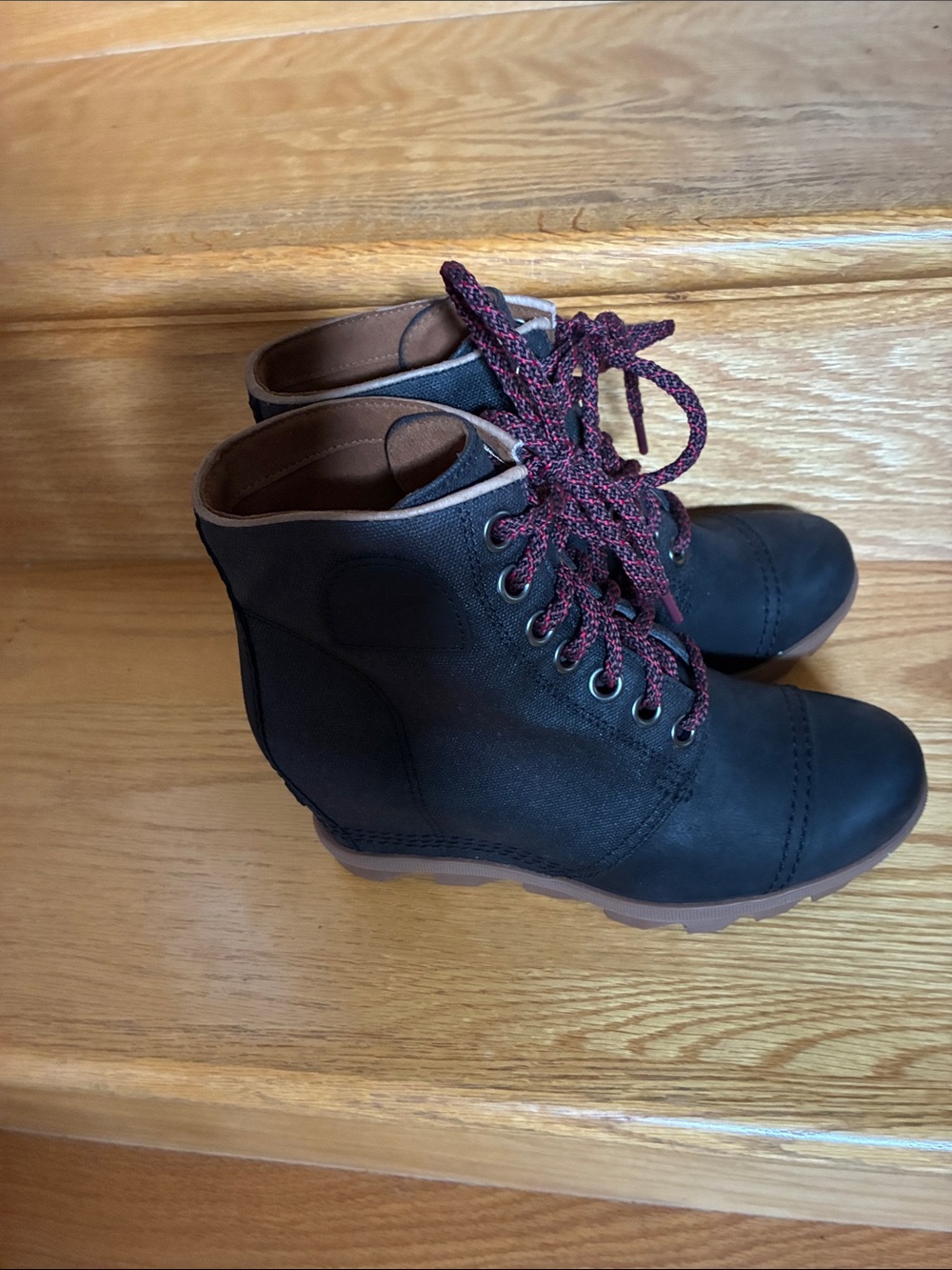 Sorel PDX Wedge Dark Gray Canvas Boots Size 7.5